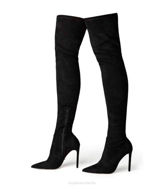 Stiletto-Stiefel| de Tony Bianco Frauen Avah lange Stiefel schwarzes Stretch-Wildleder 4624566